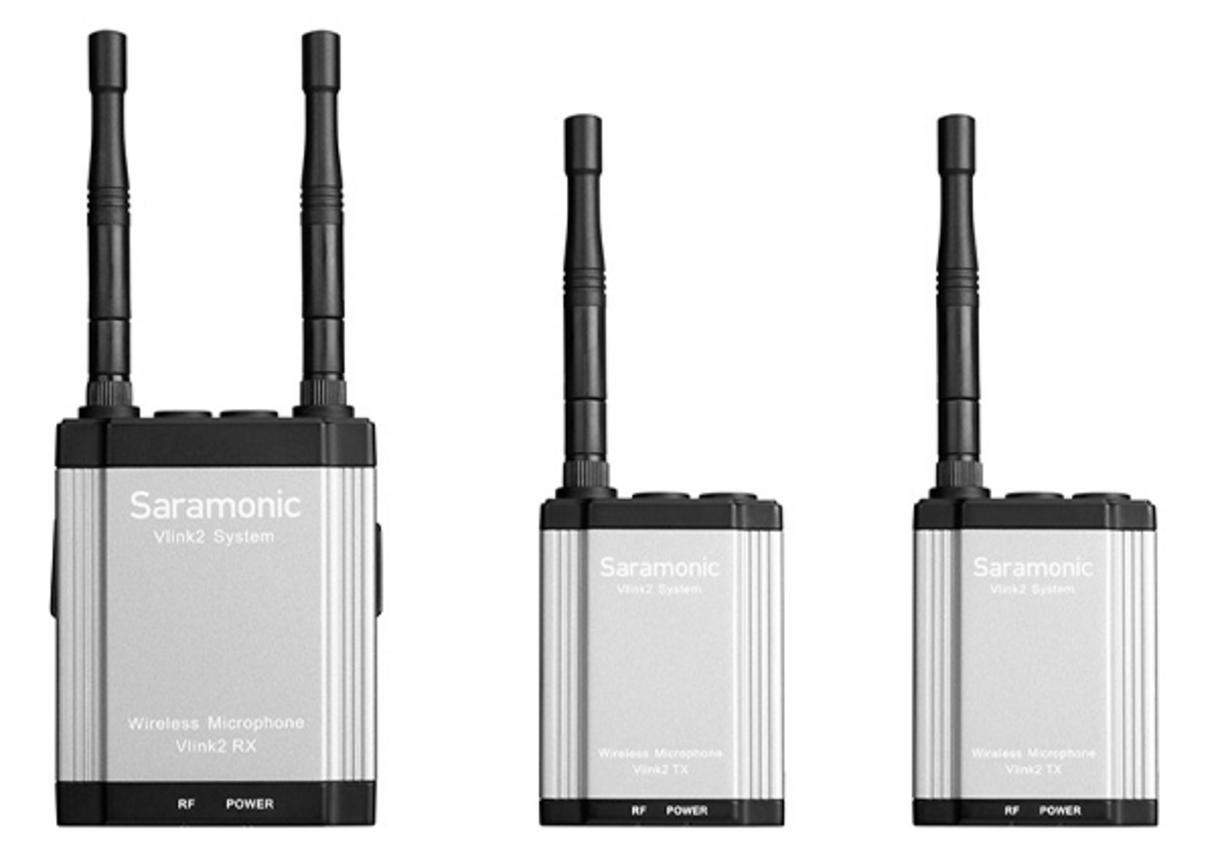 Saramonic Vlink2 Kit 2 cho thu âm 2 người ổn định và talkback thời gian thực.