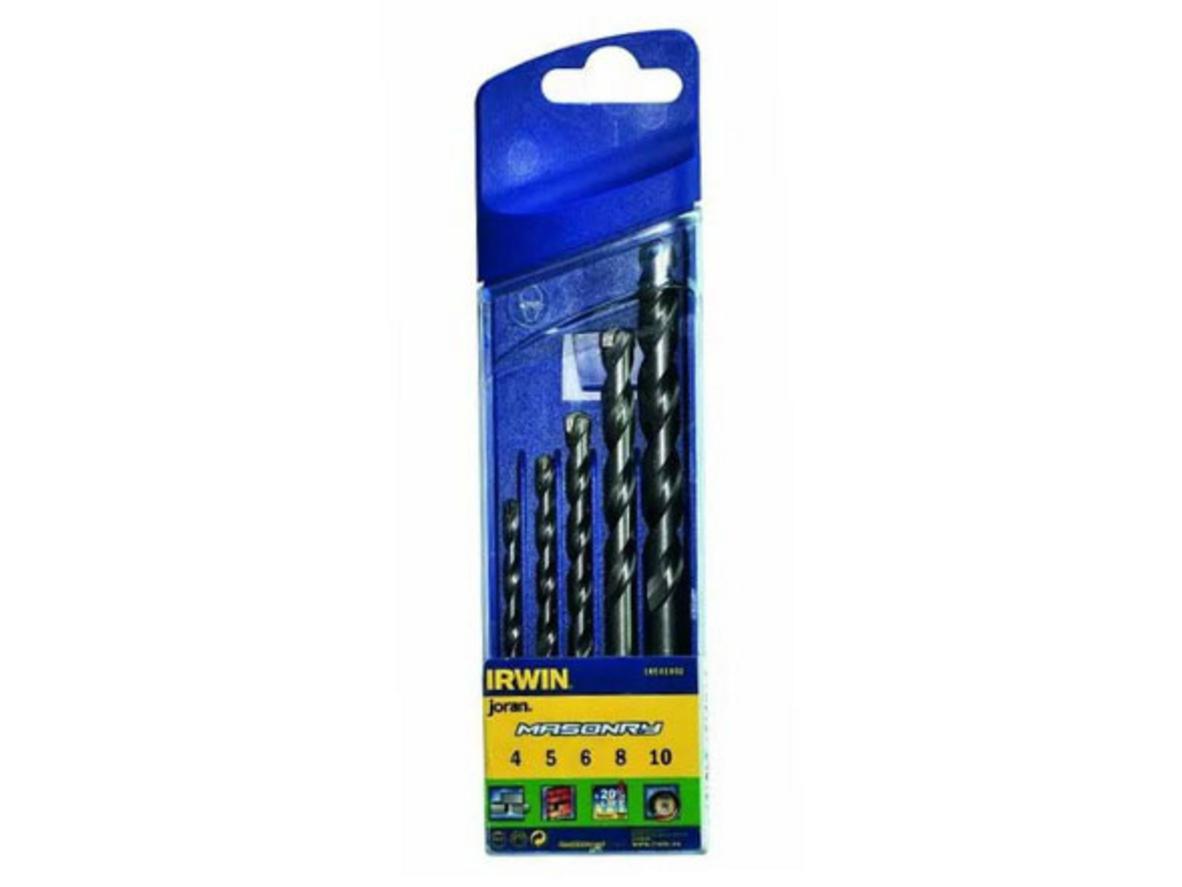 Bộ mũi khoan bê tông đuôi trụ 5 cây Irwin 10501892 gồm 5 size thông dụng cho khoan dân dụng.