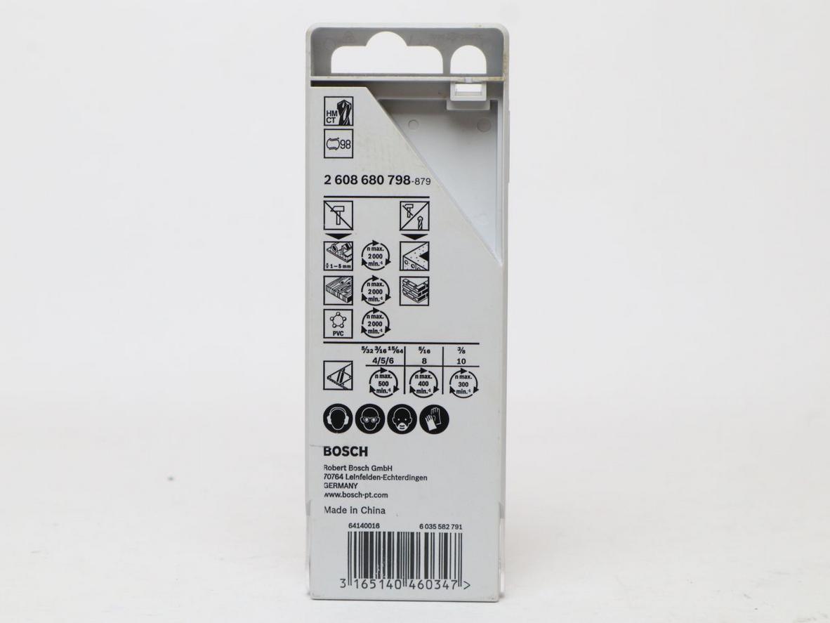 Bộ 5 mũi Bosch 2608680798 phù hợp cho nhiều công việc khoan cơ bản và dễ thay trên máy khoan đầu kẹp.