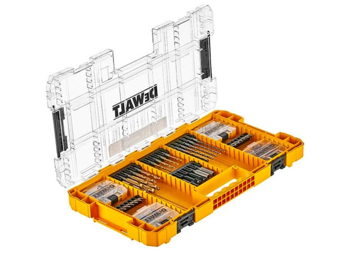 Bộ mũi khoan và mũi vít 115 chi tiết DeWalt DWACS115 chính hãng, hộp đựng gọn gàng, dễ mang theo công trình.