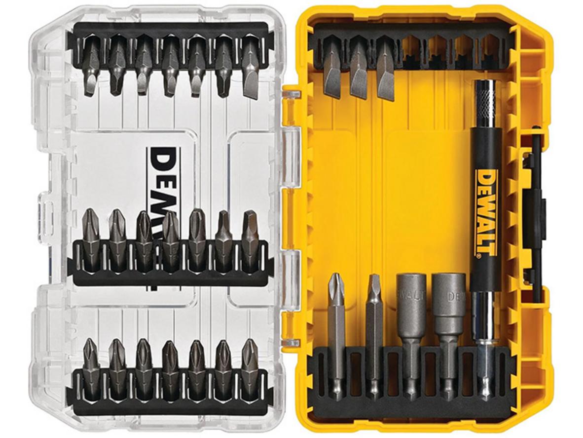 Bộ mũi vít 29 chi tiết DeWalt DW2162 gồm nhiều đầu vít đa dụng, phù hợp máy khoan và máy vặn vít.