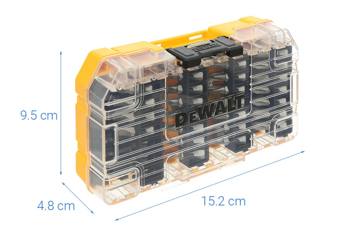 Cấu hình 37 chi tiết của bộ mũi vít đa năng Dewalt DW2163 với nhiều đầu vít phổ biến.