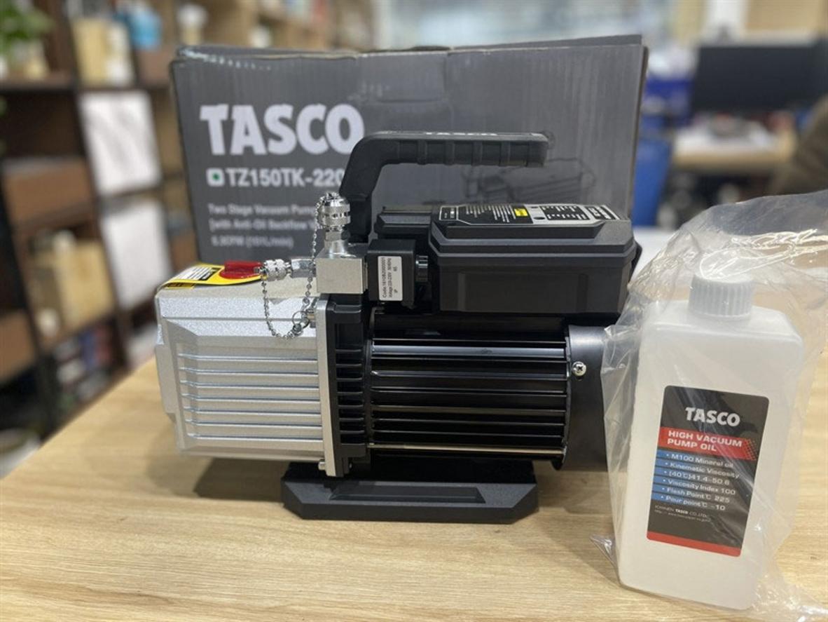 Tasco TZ150TK-220 vận hành êm, phù hợp hút chân không cho hệ thống lạnh nhỏ–vừa.