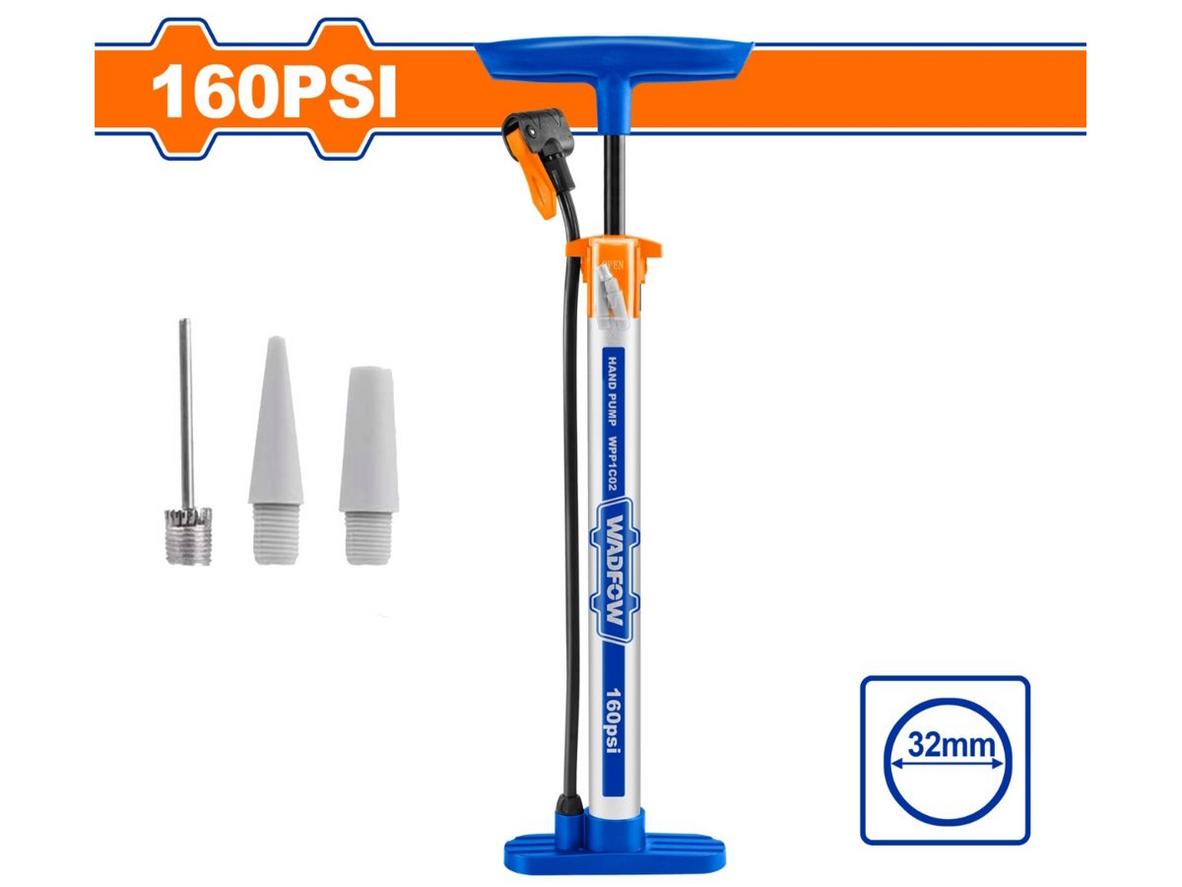 Wadfow WPP1C02 dùng được cho nhiều nhu cầu bơm hơi nhờ đầu van Schrader, Presta và Dunlop.