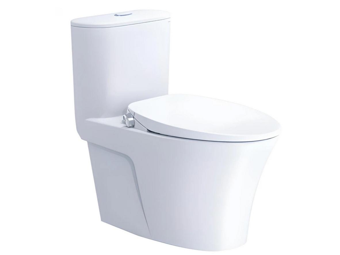 Bồn cầu Caesar C1395F-PW màu trắng, thiết kế 1 khối gọn đẹp cho phòng tắm gia đình.