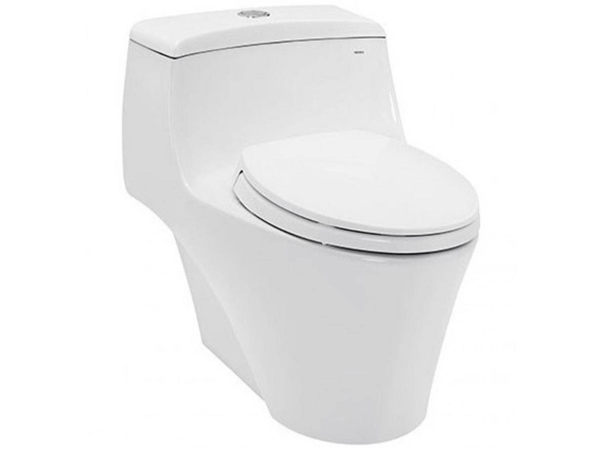 Bồn cầu 1 khối TOTO CW823RAT2 nổi bật với thiết kế thân kín và nắp đóng êm TC393VS.
