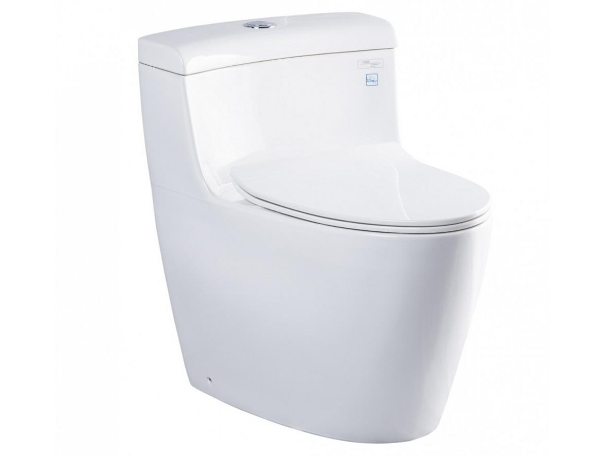 Bồn cầu 1 khối TOTO MS636DT8 liền khối, nắp đóng êm TC600VS, phù hợp phòng tắm gia đình hiện đại.