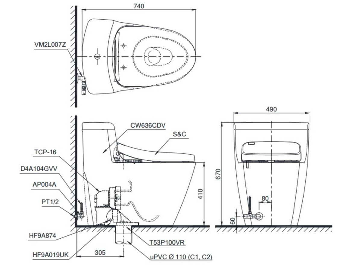 MS636DT8 nổi bật với thiết kế liền khối, thân kín và nắp TC600VS đóng êm.