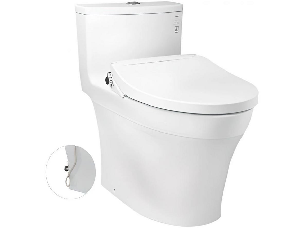 Bồn cầu Toto 1 khối nắp đóng êm MS885DE2 kèm vòi rửa cơ Ecowasher TCW07S