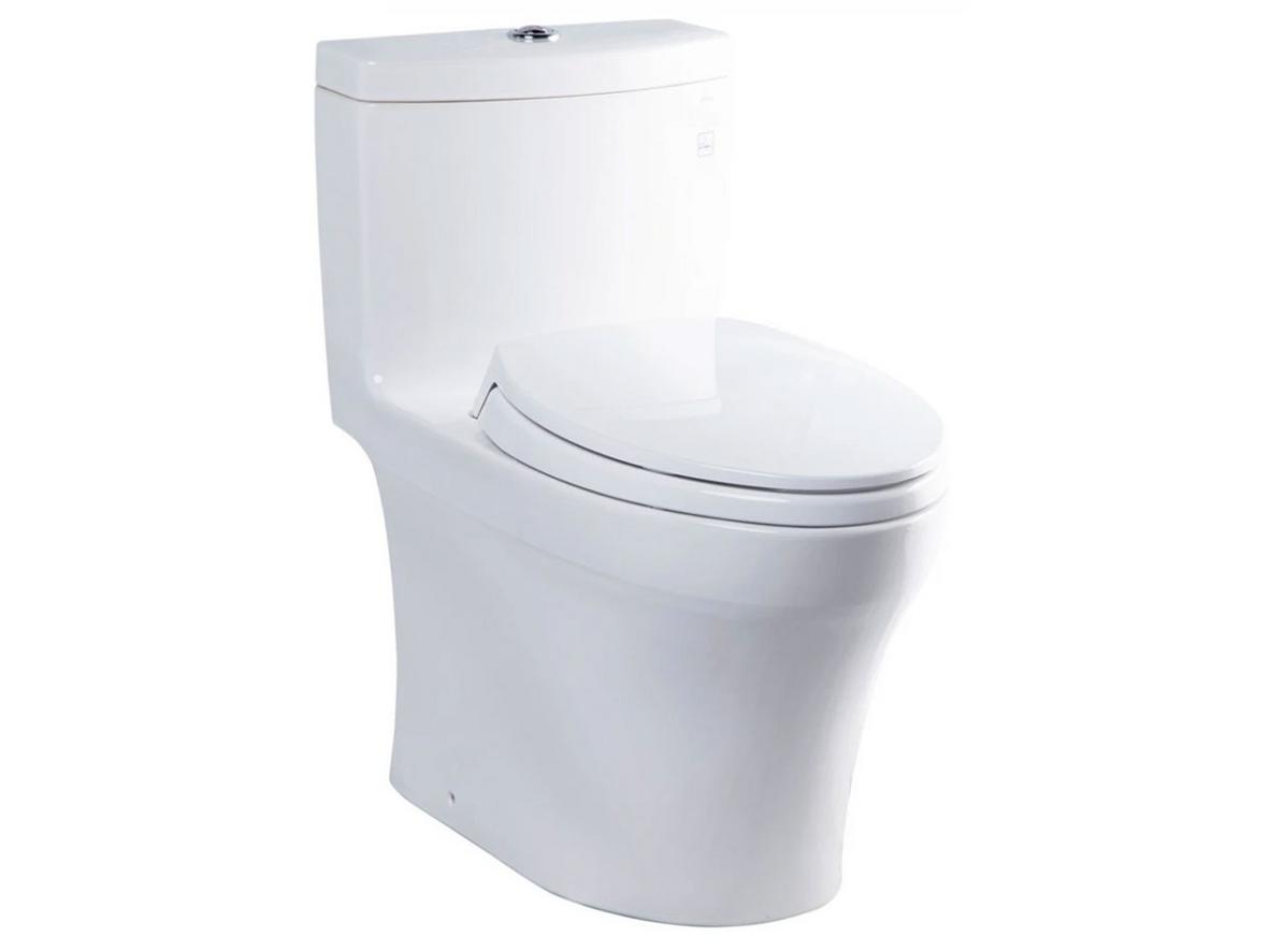 Bồn cầu Toto MS889DRT2 một khối với nắp đóng êm TC393VS, thiết kế hiện đại và dễ vệ sinh.