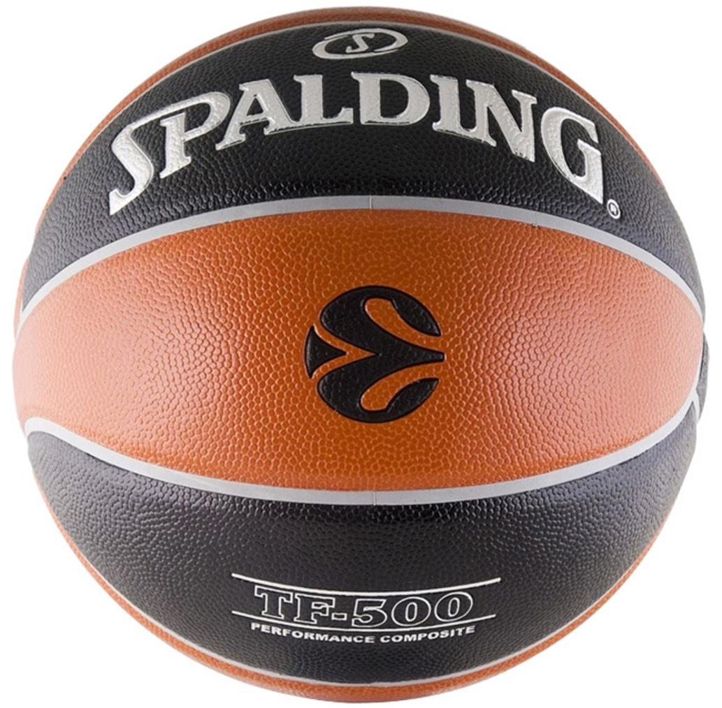 Bóng rổ Spalding TF-500 Euro (74-539z) bám tay tốt, dùng đa mặt sân.