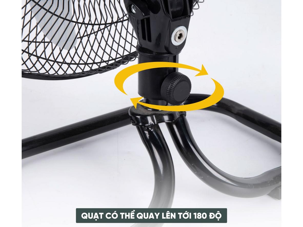 5 cánh PP và lồng thép 430mm giúp quạt bền và tản gió đều.