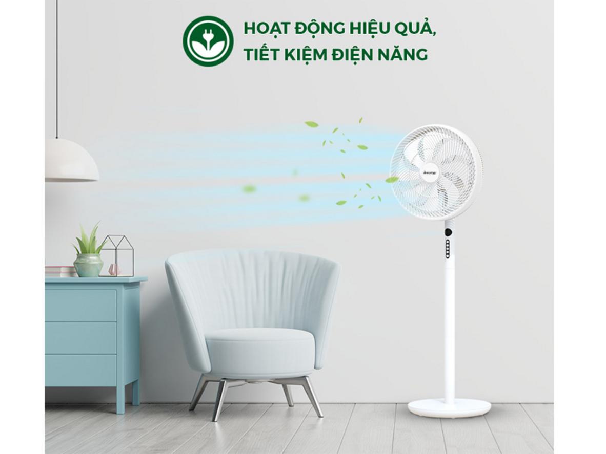 Động cơ DC Inverter 36W giúp quạt Dreamer vận hành êm và tiết kiệm điện.