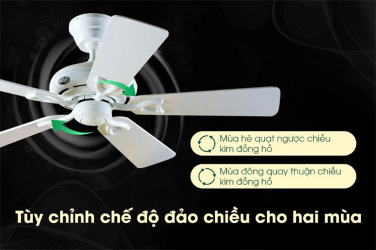 Đèn tích hợp giúp quạt kiêm luôn vai trò chiếu sáng.