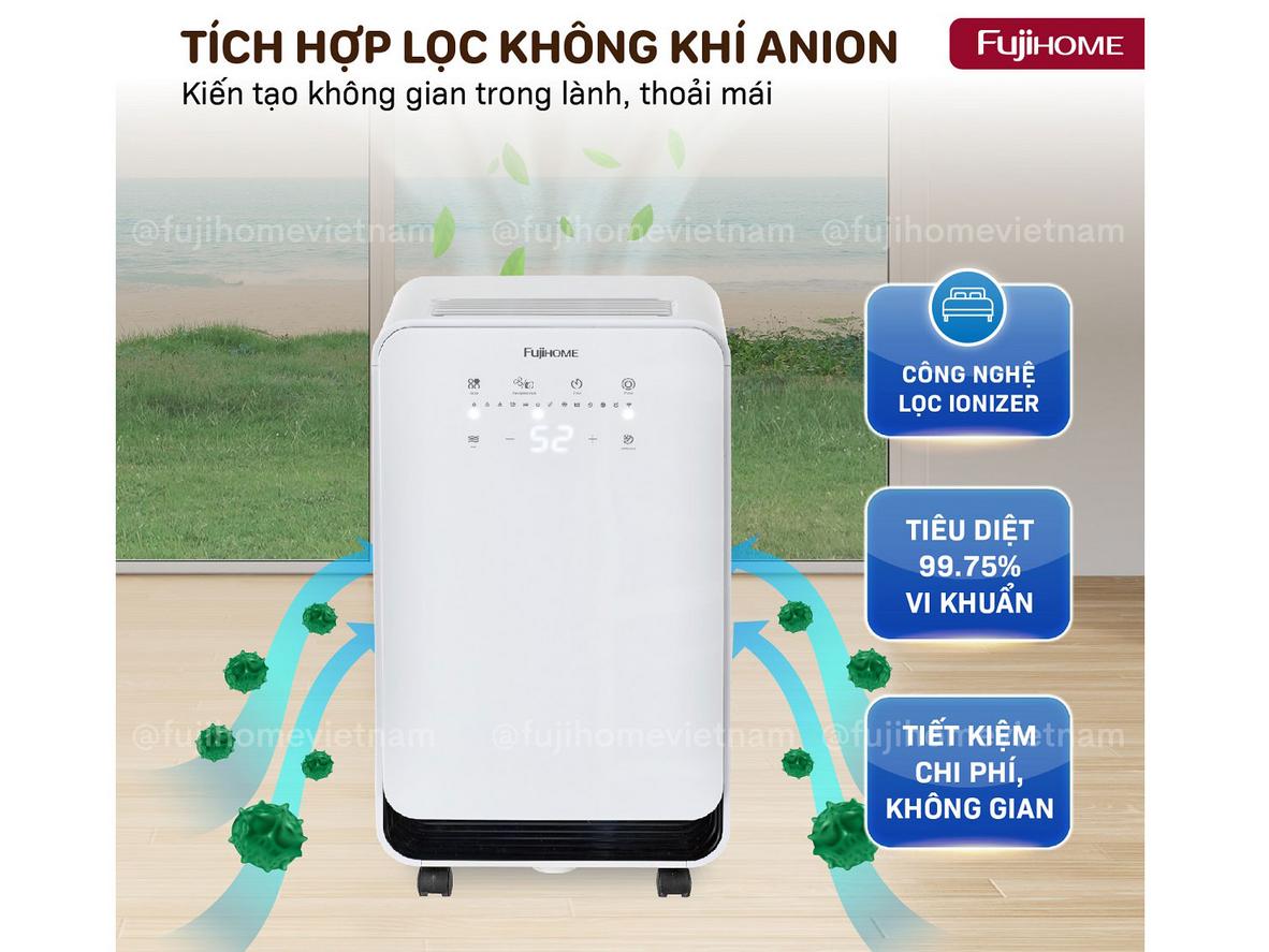 Đèn báo độ ẩm 3 màu của DH12NEW giúp kiểm soát độ ẩm dễ dàng hơn.