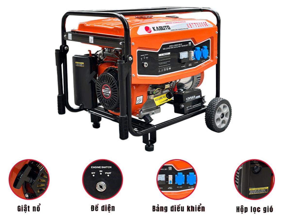Động cơ KBT190F 16HP giúp Kabuto KBT7500SE vận hành bền bỉ hơn.