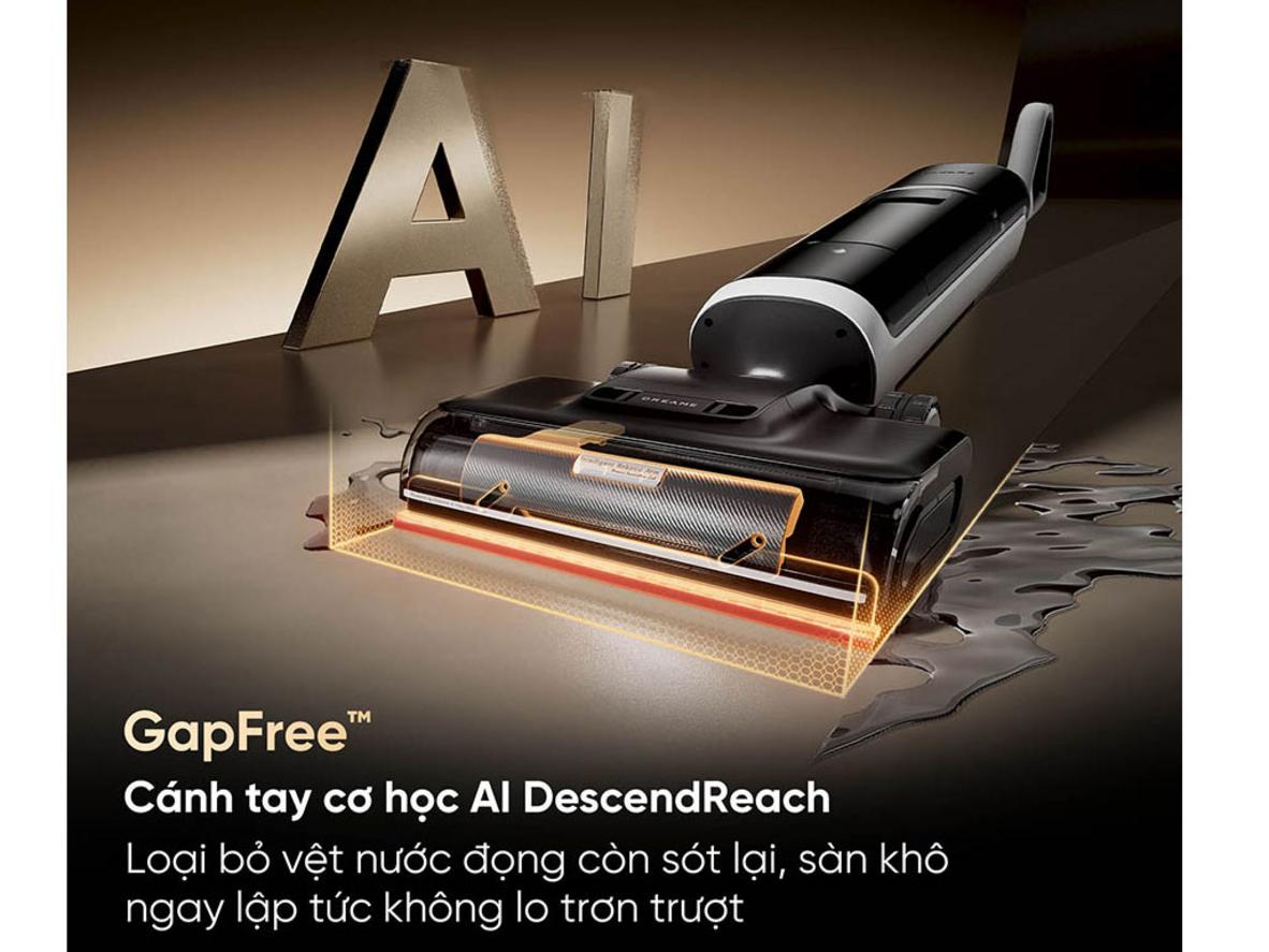 Cảm biến RGB và AI DescendReach giúp Dreame H15 Pro Heat nhận diện vết bẩn, lau sát mép tốt hơn.