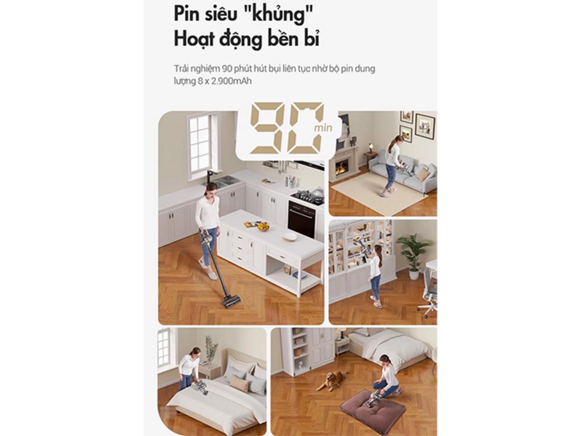 Động cơ không chổi than 150.000 vòng/phút giúp Dreame R20 vận hành ổn định.