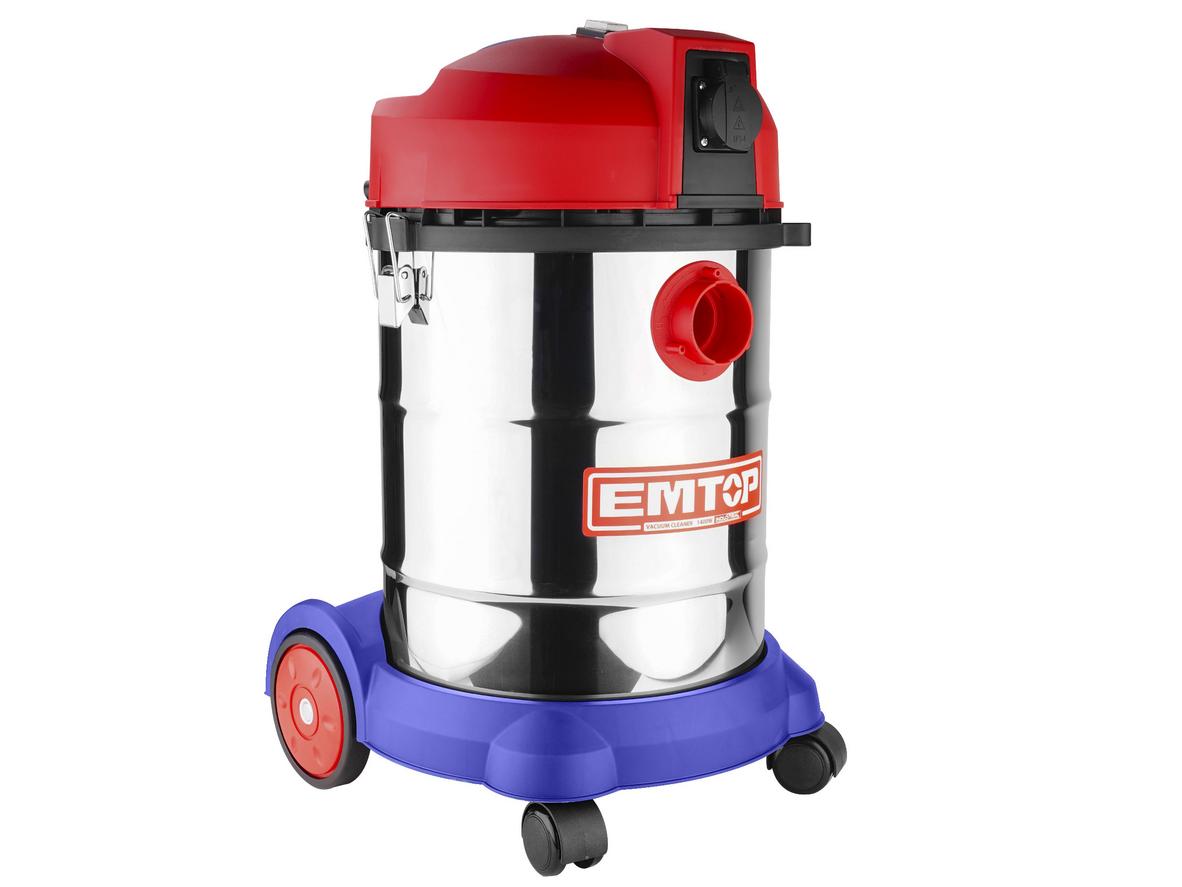 Động cơ 1400W và áp suất hút 16–18KPa giúp hút nhanh bụi khô lẫn nước đọng.