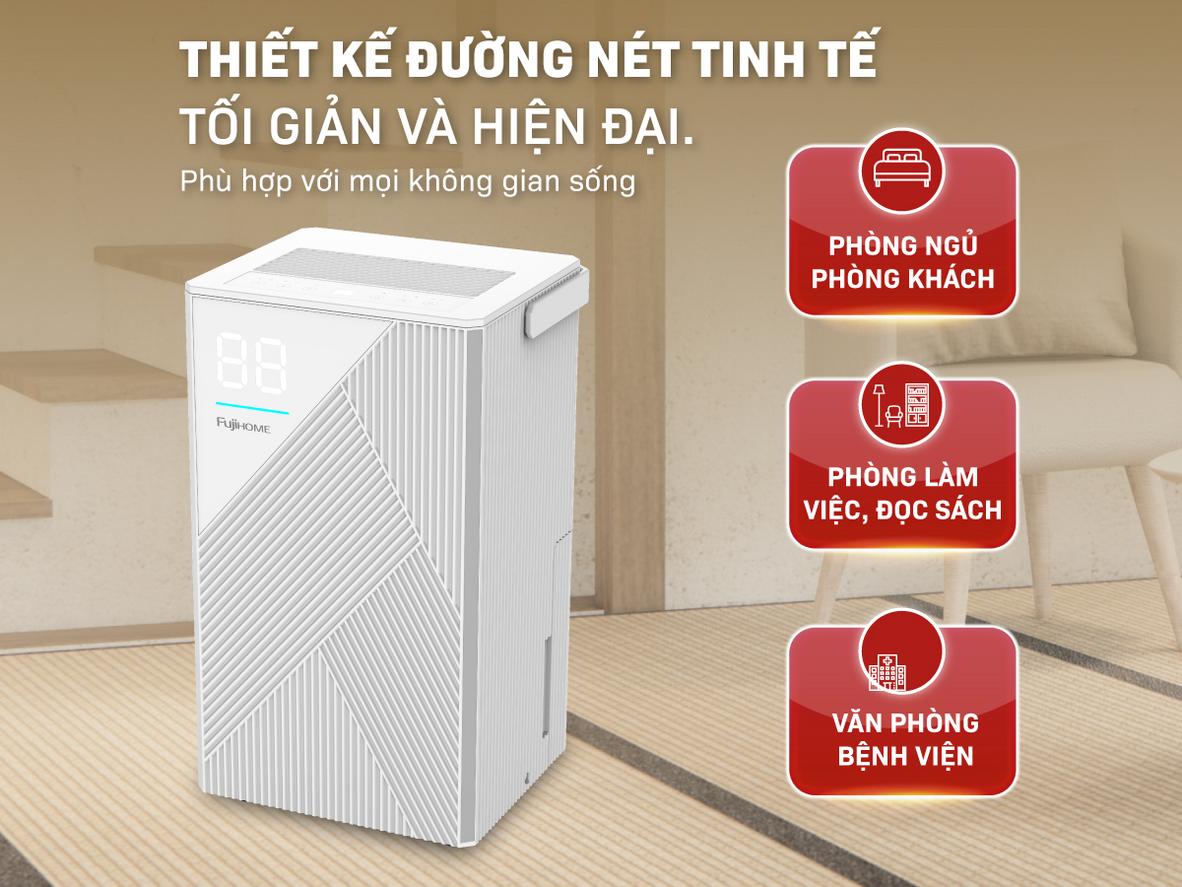 Công suất 185W giúp Fujihome DH14 tiết kiệm điện khi dùng hằng ngày.