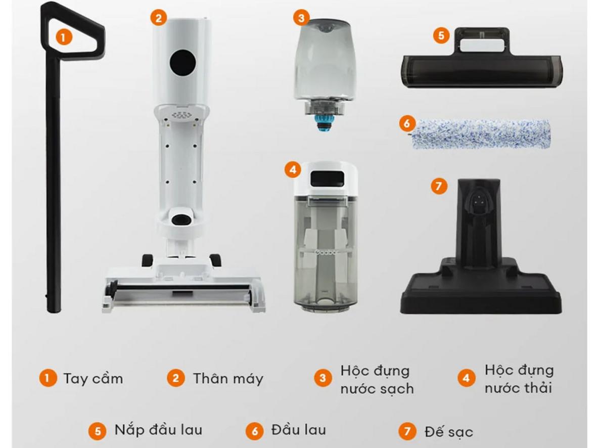 Chức năng hút và lau cùng lúc giúp rút ngắn thời gian dọn nhà mỗi ngày.
