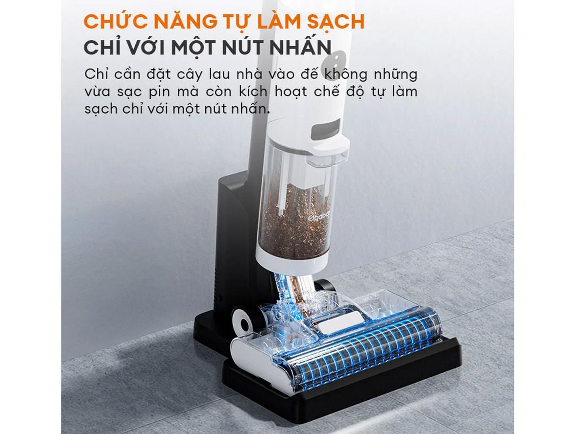 Chức năng hút và lau cùng lúc giúp rút ngắn thời gian dọn nhà mỗi ngày.