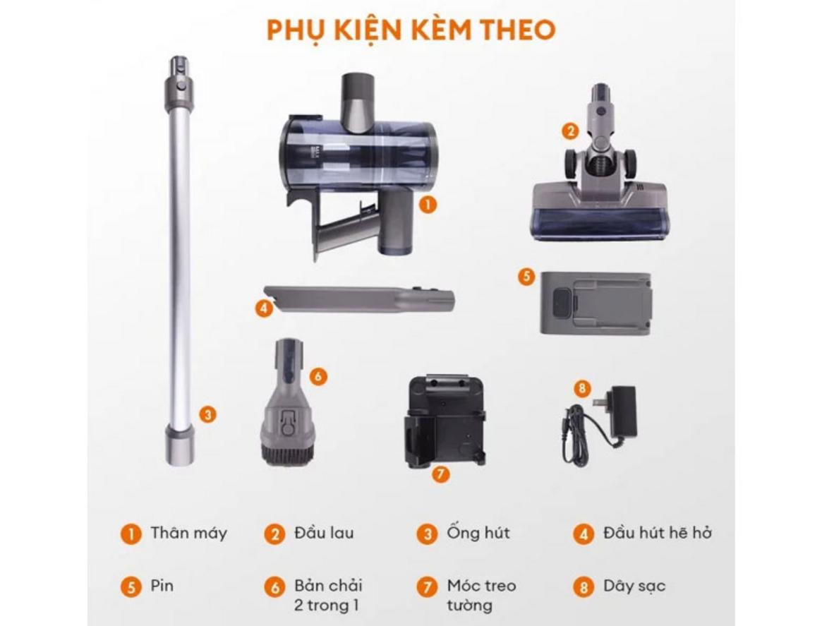 Pin Lithium 2200mAh cho thời gian vận hành tối đa đến 40 phút ở chế độ thường.