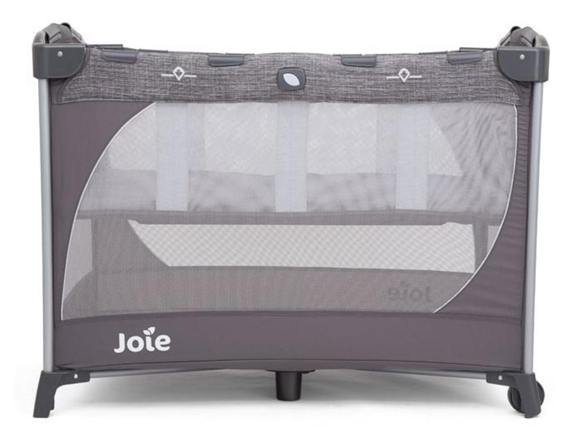 Giường cũi trẻ em Joie Commuter Change Snooze Linen grey gọn gàng, đa năng cho nhà có bé sơ sinh.