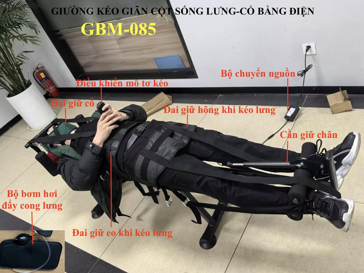 Các chi tiết kỹ thuật của giường kéo giãn cột sống điện GBM-085.