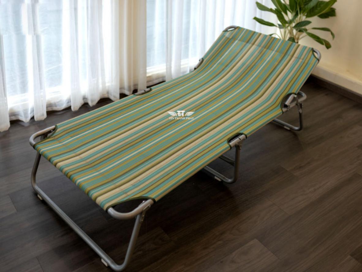 Giường xếp thép sơn tĩnh điện Tín Thành Phát GXS gọn nhẹ, chắc lực, phù hợp nghỉ trưa văn phòng và nhà nhỏ.