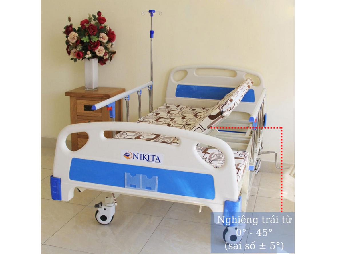 Các tư thế và phụ kiện của giường y tế 4 tay quay Nikita NKT-DCN04.
