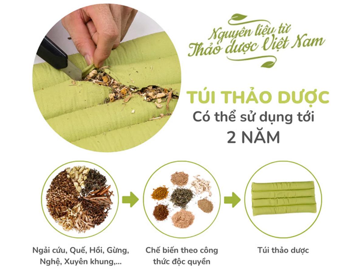 Gối chườm Hapaku hỗ trợ thư giãn vai gáy và lưng.