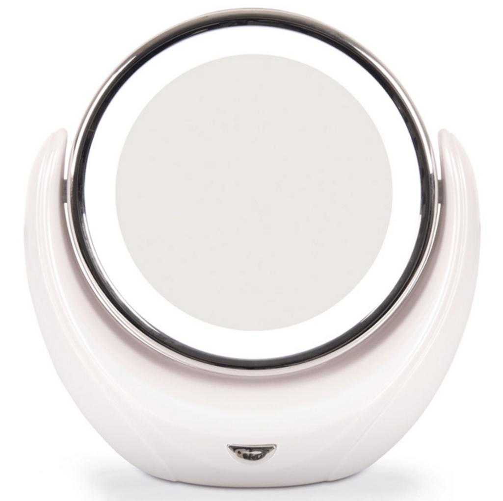 Gương trang điểm mini 360 Rio MMLD nhỏ gọn, có LED và 2 mặt 1x/5x.