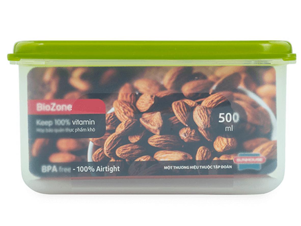 BioZone KB-DR500P 500ml gọn sạch, kín khí cho đồ khô trong bếp Việt.