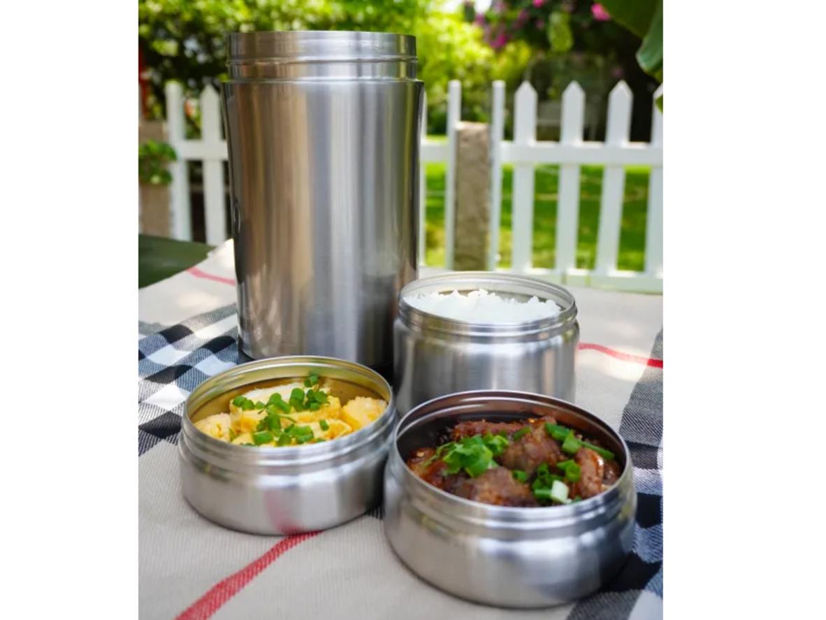 Hộp cơm giữ nhiệt La Gourmet 399731 3 ngăn inox 304 kèm túi đựng.