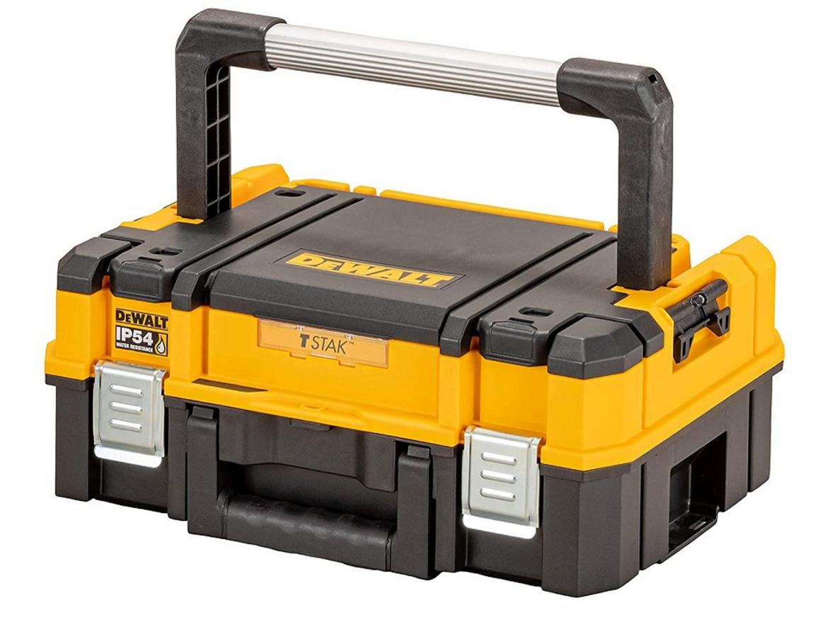 Hộp dụng cụ Dewalt DWST83344-1 (449 x 342 x 737 mm) với tay kéo telescopic và cấu trúc 2 tầng.