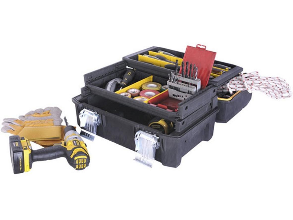 Cấu trúc 3 ngăn cantilever của Stanley FMST1-71219 giúp phân loại dụng cụ nhanh và gọn.