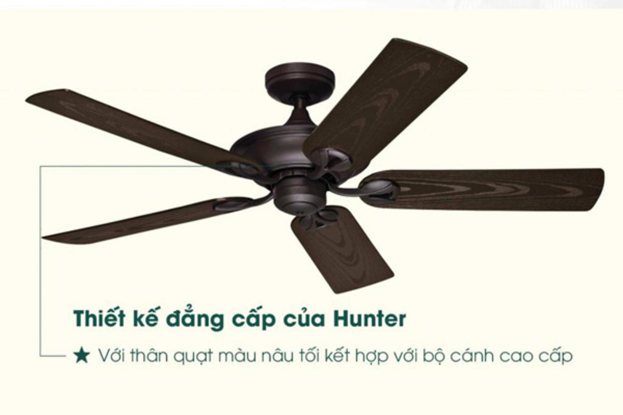 Sải cánh 132cm giúp Hunter Maribel 50555 phủ gió rộng cho phòng 15m2 - 20m2.