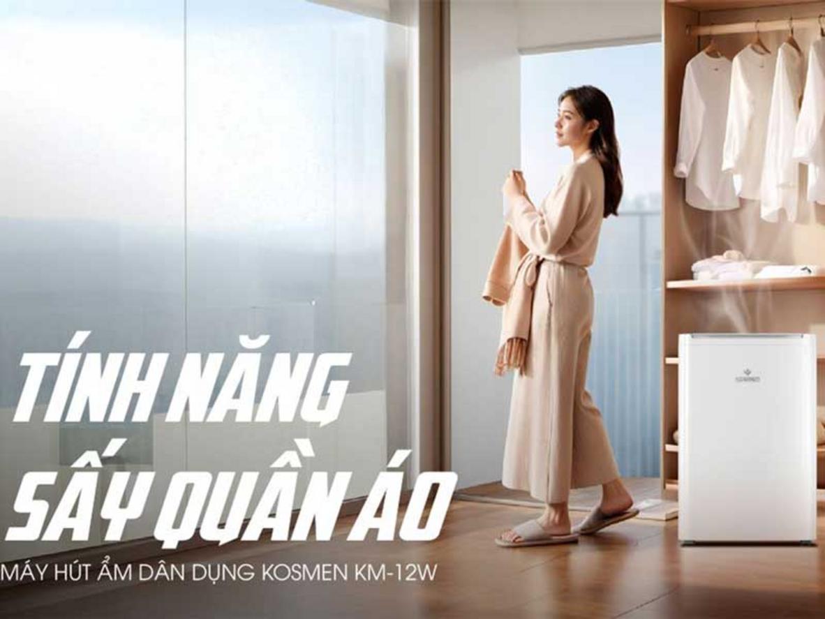 Máy hút ẩm 12 lít/ngày phù hợp cho phòng 10–40 m², đặc biệt là phòng ngủ 15–20 m².