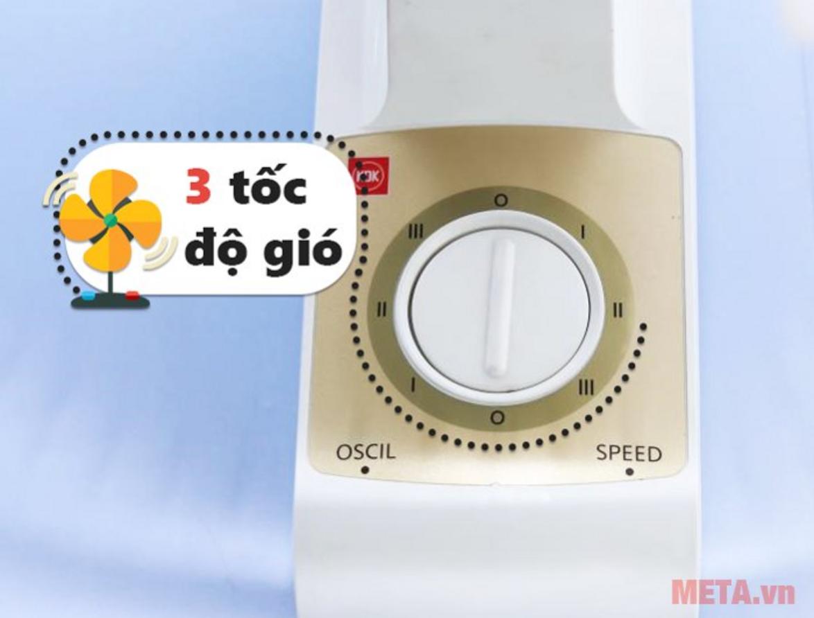 Cánh kim loại 40 cm giúp KDK M40C tạo luồng gió mạnh, đều và bền bỉ.