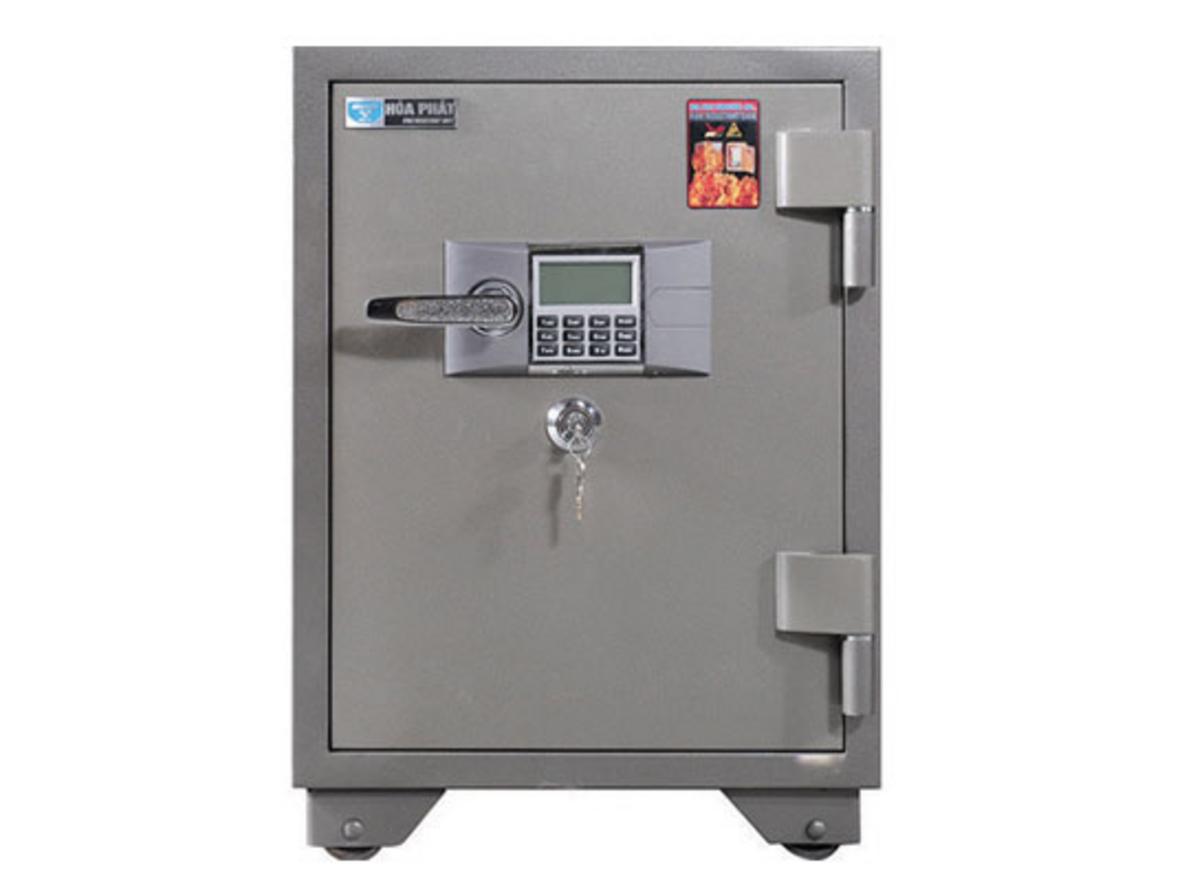 Két sắt chống cháy Hòa Phát KS90K1DT - thiết kế đứng, khóa điện tử kết hợp khóa chìa