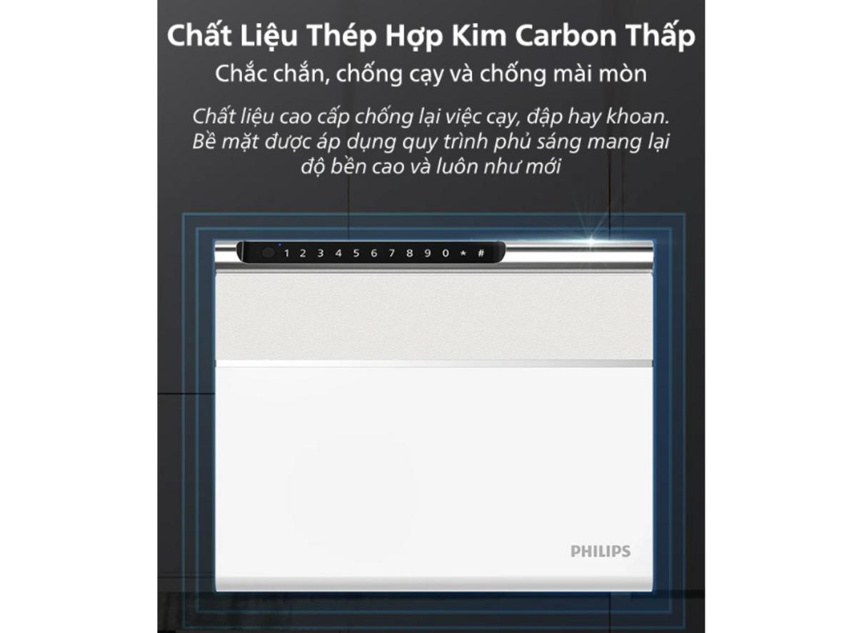 Khóa điện tử giúp mở két nhanh, phù hợp nhu cầu sử dụng hằng ngày.