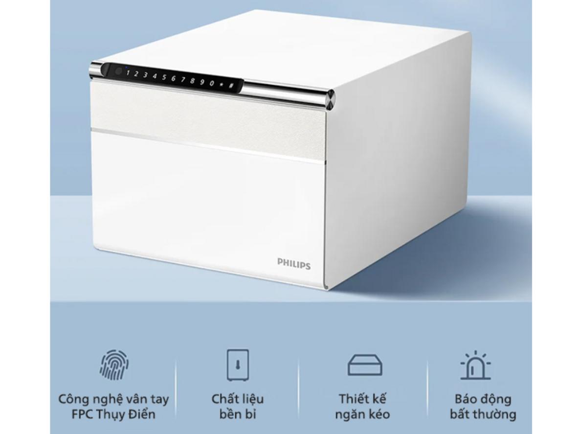 Thép hợp kim carbon tạo cảm giác chắc chắn cho Két sắt mini Philips SBX102.