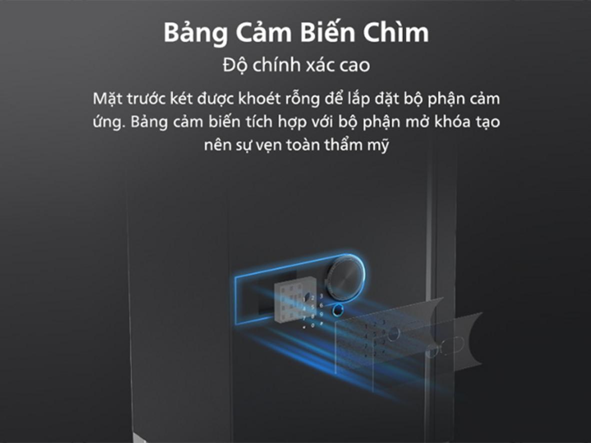 Cấu trúc khóa điện tử và tay nắm ẩn giúp SBX202 an toàn và sang trọng hơn.