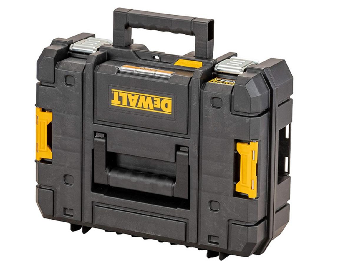 Khóa kẹp 2 bên giúp Hộp dụng cụ Dewalt DWST83345-1 đóng chắc, hạn chế rơi rớt khi vận chuyển.
