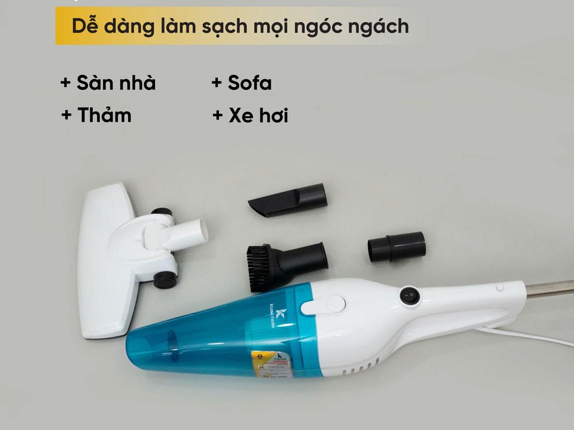 Các thông số nổi bật của máy hút bụi cầm tay Kuscheln KVC24-500 cho nhu cầu dọn nhanh trong gia đình.