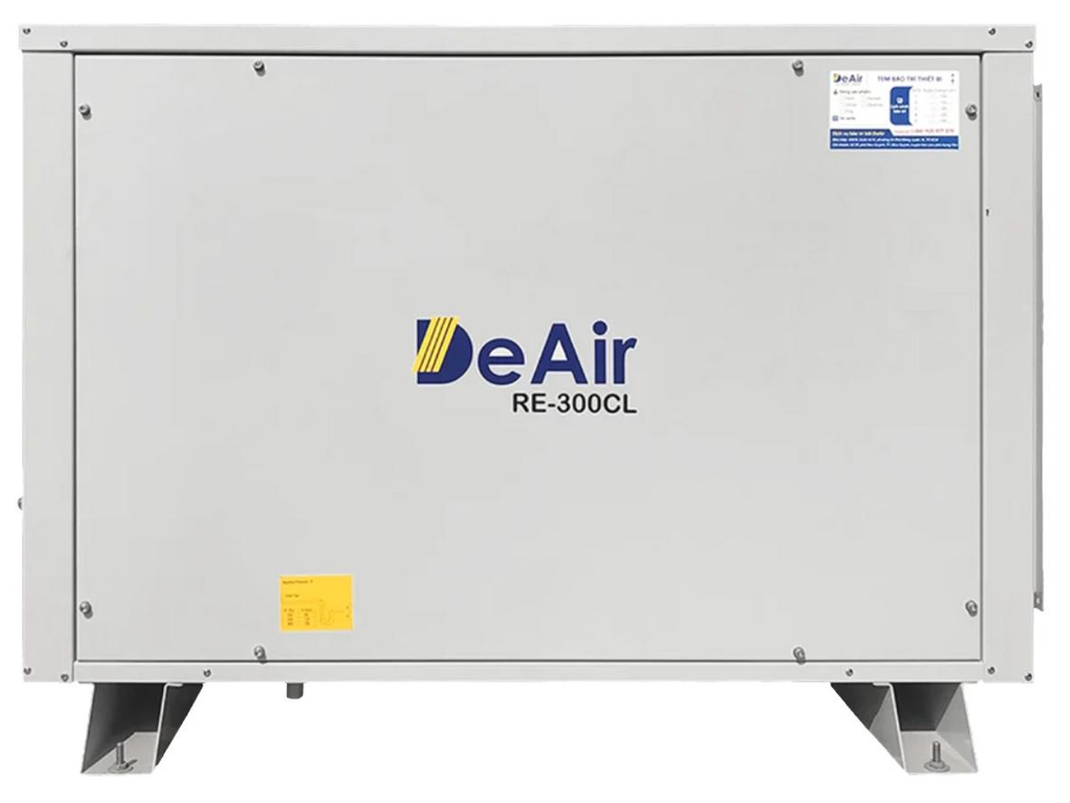 DeAir.RE-300CL treo trần giúp kiểm soát ẩm mạnh cho kho xưởng, showroom và phòng lưu trữ.