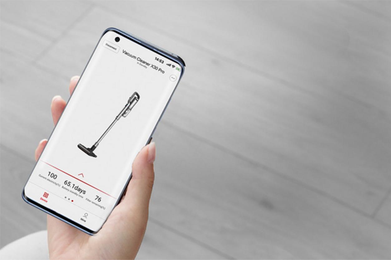 Máy hút bụi cầm tay Xiaomi Roidmi X30 Pro nổi bật với thiết kế 2 trong 1 hút bụi và lau nhà.