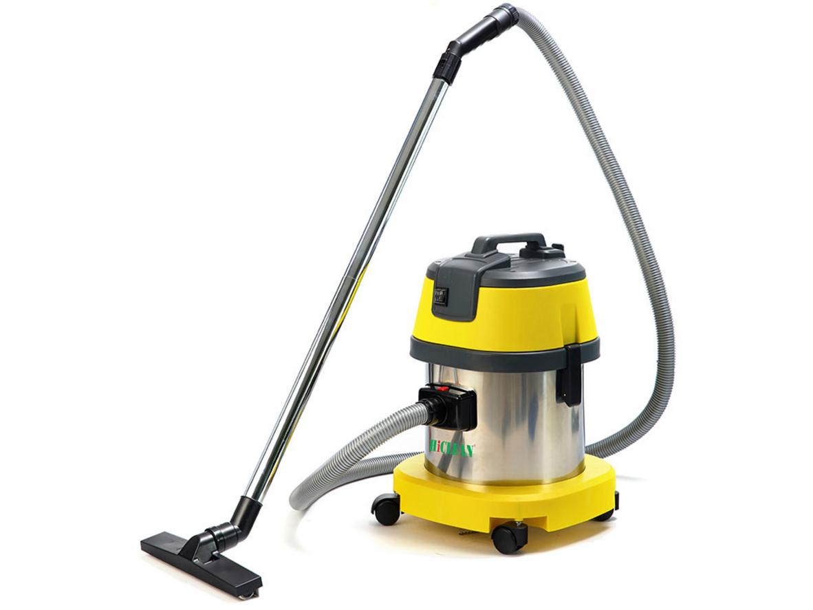 Máy hút bụi công nghiệp HiClean HC15A gọn nhẹ, hút khô/hút nước cho xưởng nhỏ và gara.