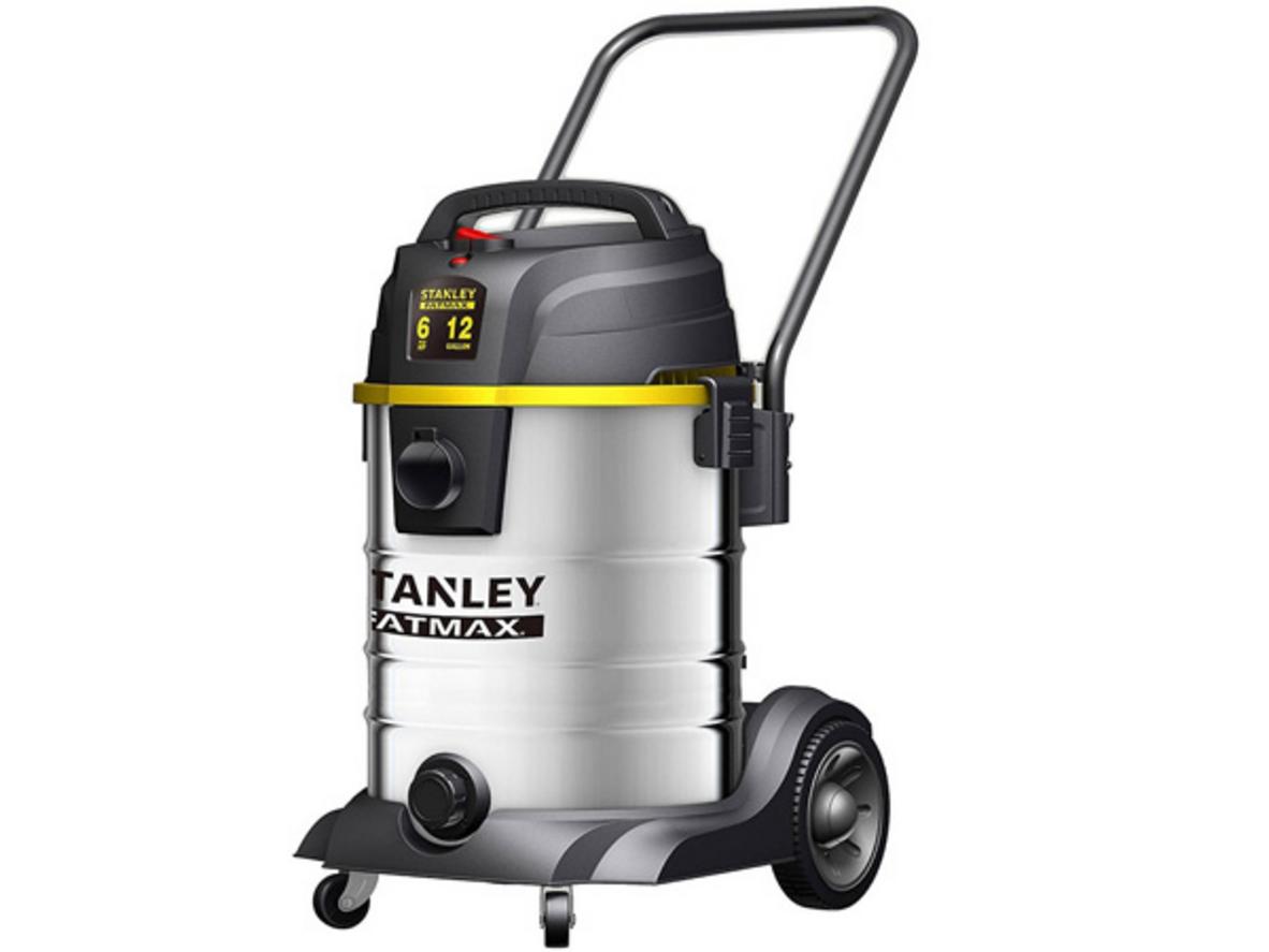 Máy hút bụi công nghiệp khô và ướt Stanley USA-SL19501-12B chính hãng, thùng 45 lít, lực hút mạnh cho gara và xưởng.
